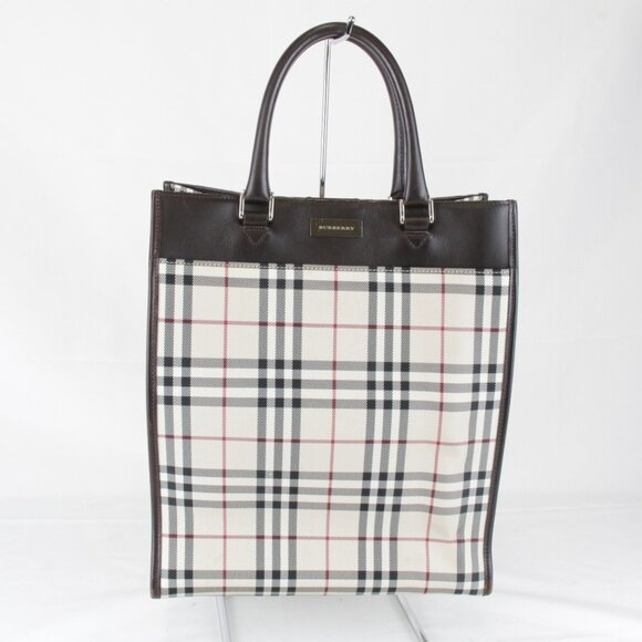 BURBERRY Beige Leather Tote Bag - Picture 1 of 13